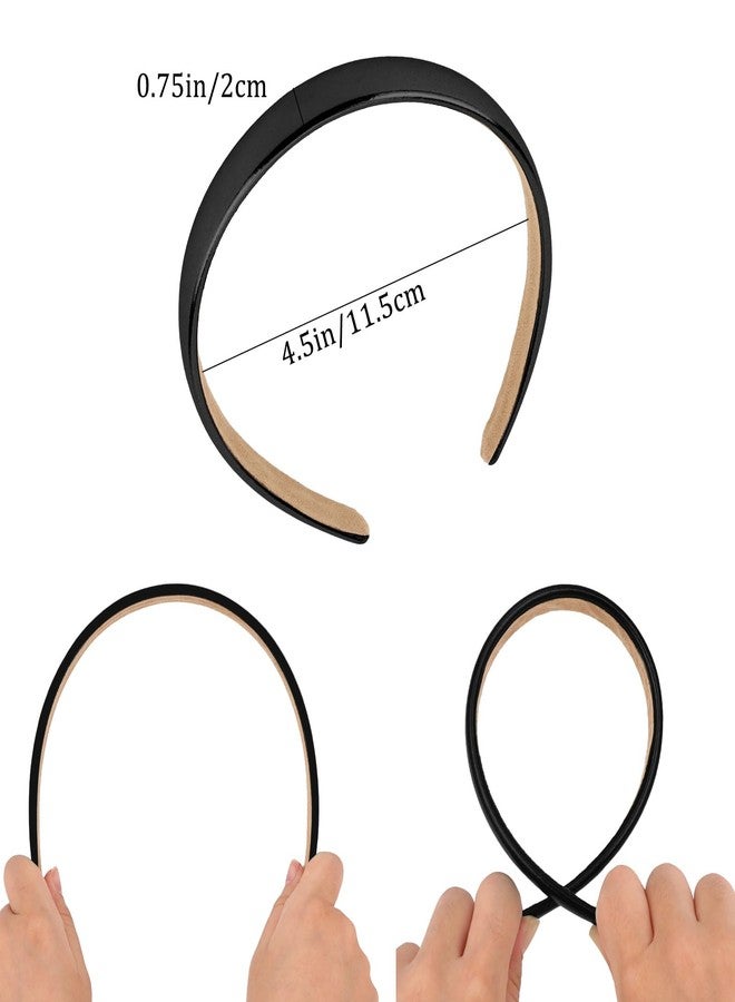 Amariver Black Headbands for Women Glitter Hair Bands DIY Plain Headbands Fashion Black Hair Accessories for Women Girls - Image 2